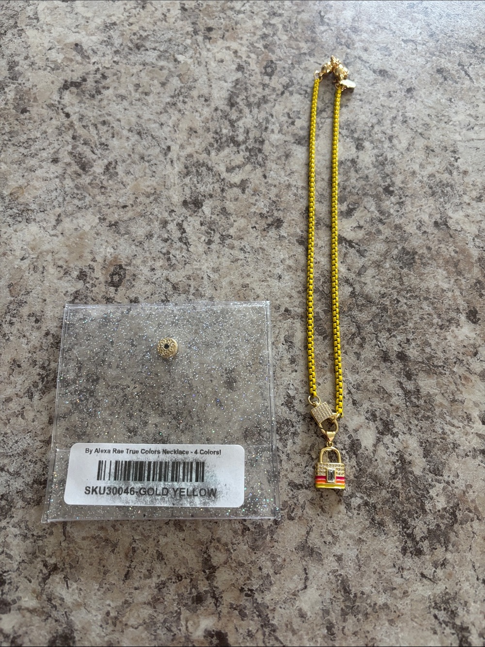 Alexa Rae Gold Yellow Padlock Pendant Necklace